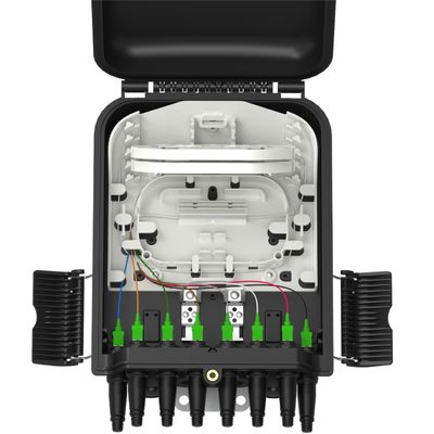 8-Port Fiber Optic Distribution Box Wall/Pole Mountable for Network FTTX IP65 Outdoor