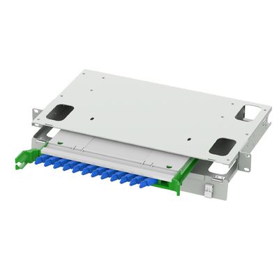 12 Port E2K Type Fiber Optic Patch Panel with 5 and White Color