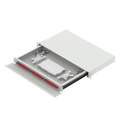 Gray 24 Port FC Type 1U Optic Fiber Distribution Patchpanel for FTTX in Data Center