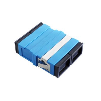 Earless Dustproof Quad SC Fiber Optic Adapter with APC UPC PC PBT Material 1 Port/2 Ports