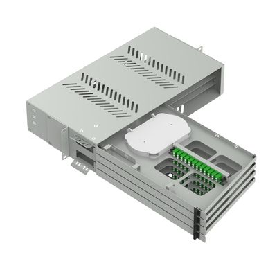 19 Inch Data Center Fiber Optic Patch Panel Sub ODF with LC APC Swing Type and 5