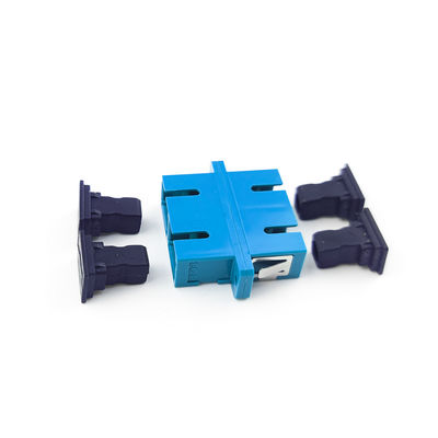 FTTH SC Optic Fiber Adapter with UPC Eared Dustproof Duplex Coupler PBT Material