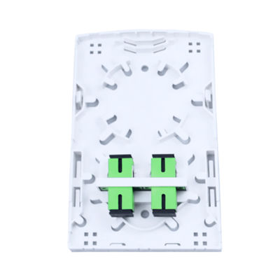 Plastic Fiber Optic Faceplate Socket Panel for FTTH and Installation in White 2 Cores
