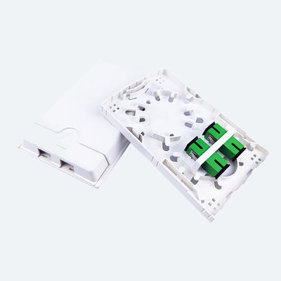 Plastic Fiber Optic Faceplate Socket Panel for FTTH and Installation in White 2 Cores