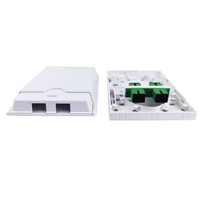 Plastic Fiber Optic Faceplate Socket Panel for FTTH and Installation in White 2 Cores
