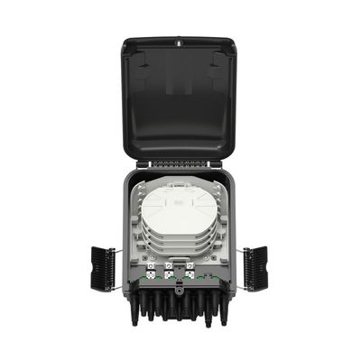 Outdoor FTTH Fiber Optic Splitter Box for 48 Splicing Capacity and 3 Main Cable Ports