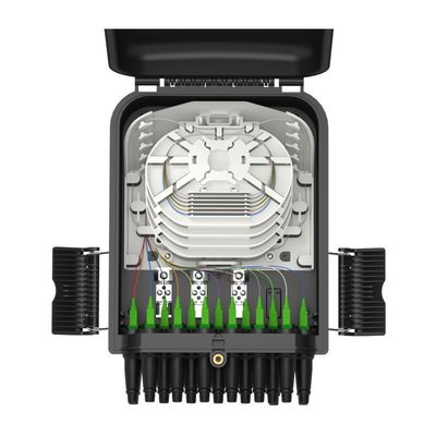 Outdoor FTTH Fiber Optic Splitter Box for 48 Splicing Capacity and 3 Main Cable Ports