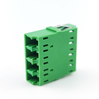4 Ports Green LC APC Optic Fiber Adapter Earless Square Coupler for FTTH Performance