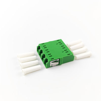 4 Ports Green LC APC Optic Fiber Adapter Earless Square Coupler for FTTH Performance