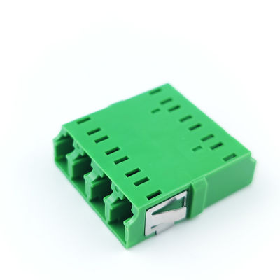 4 Ports Green LC APC Optic Fiber Adapter Earless Square Coupler for FTTH Performance