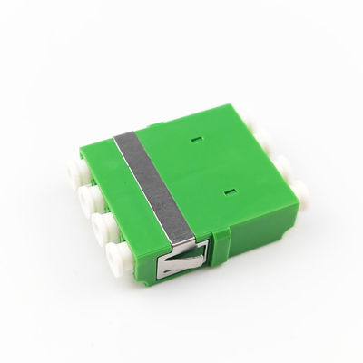 4 Ports Green LC APC Optic Fiber Adapter Earless Square Coupler for FTTH Performance