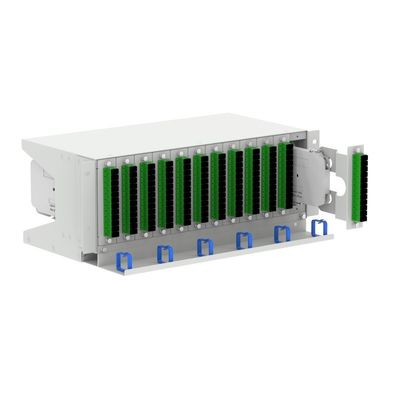 Gray RAL 7035 4U 144 cores 19 Inch Fiber Optical Patch Panel Sub ODF with 3