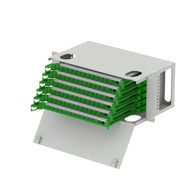 12-144 Cores Capacity 19-Inch Patch Panel Made of Cold Rolled Steel for Fiber Optic Equipment