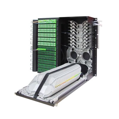 576 Cores High Density Flip Down 19 Inch Optic Fiber Patch Panel for Wired LAN Network