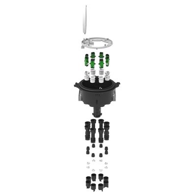 8 Ports Pre-Connectorised Fiber Optic Splice Closure for FTTX Applications in Black