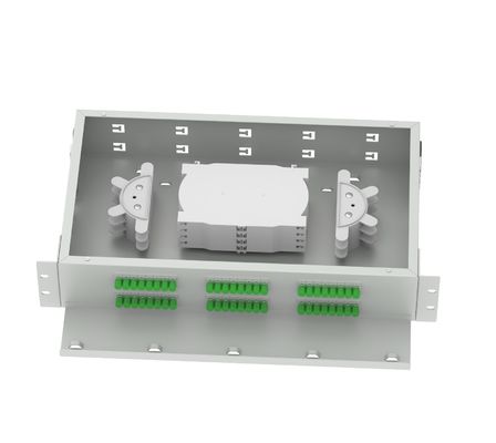 FC APC Optical Distribution Frame 48 Ports 19 Inch Patch Panel Ideal for FTTX and Network