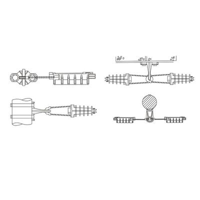 Overhead Line Accessories PA1500 FTTH Cable Anchoring Clamps High Tension Plastic Wed Type