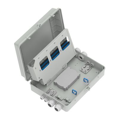 Gray 4 Port Fiber Optic Distribution Box IP65 Waterproof for Outdoor in Network Model