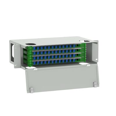 E2K Type 48 Ports Fiber Optic Distribution Patchpanel in White for FTTX Applications