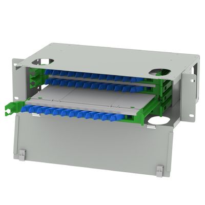 E2K Type 48 Ports Fiber Optic Distribution Patchpanel in White for FTTX Applications