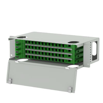 SC UPC Connector 48 Ports Fiber Distribution Patch Panel for Indoor ODF Network FTTH
