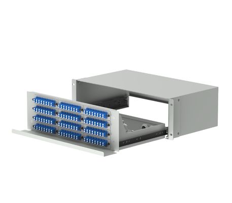 Data Center LC Type 192 Ports Optic Fiber Distribution Patchpanel Fiber Optic Equipment WHITE