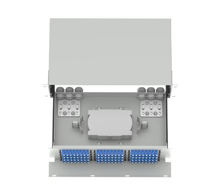 Data Center LC Type 192 Ports Optic Fiber Distribution Patchpanel Fiber Optic Equipment WHITE