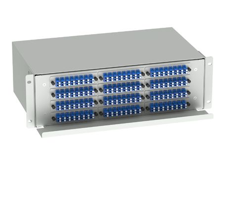 Data Center LC Type 192 Ports Optic Fiber Distribution Patchpanel Fiber Optic Equipment WHITE