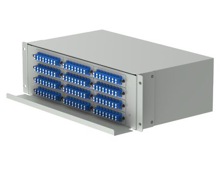 Data Center LC Type 192 Ports Optic Fiber Distribution Patchpanel Fiber Optic Equipment WHITE