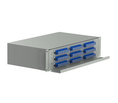 Capacity Fiber Optic Equipment Sub Optic Distribution Frame with 144 Ports in BLACK