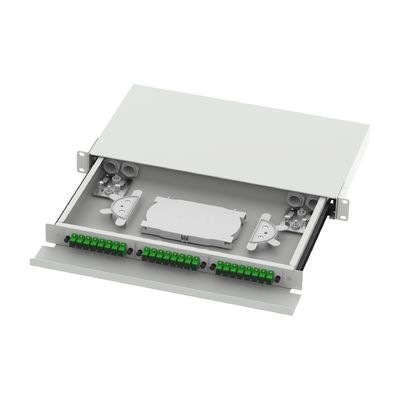 SC Type 1U 24 Port Optic Fiber Distribution Patchpanel for FTTX White and ' Choice