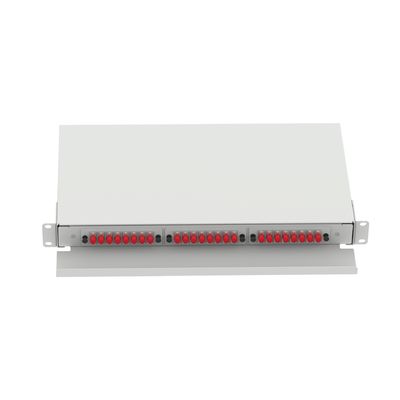 Gray 24 Port FC Type 1U Optic Fiber Distribution Patchpanel for FTTX in Data Center