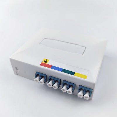 -Made Gray/White 4 Cores LC UPC Plastic Fiber Optic Faceplate Socket Panel for Indoor