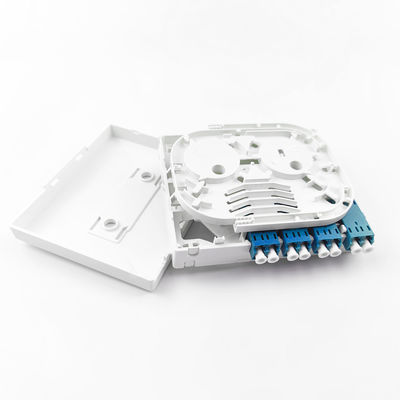 -Made Gray/White 4 Cores LC UPC Plastic Fiber Optic Faceplate Socket Panel for Indoor