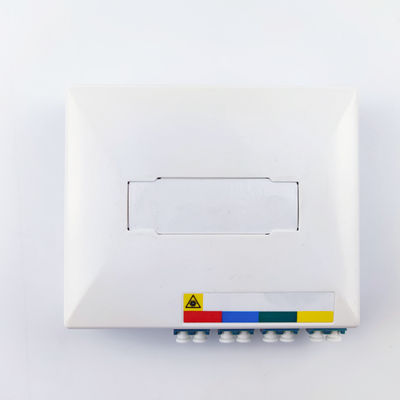 -Made Gray/White 4 Cores LC UPC Plastic Fiber Optic Faceplate Socket Panel for Indoor