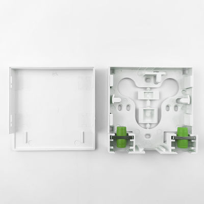 2 Cores FC APC Plastic Fiber Optic Faceplate Socket Panel for FTTH Network in White/Gray