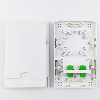2 Cores FC APC Plastic Fiber Optic Faceplate Socket Panel White for FTTH Applications