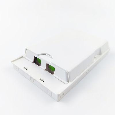2 Cores FC APC Plastic Fiber Optic Faceplate Socket Panel White for FTTH Applications