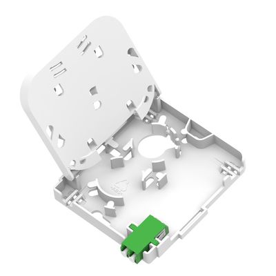 White / Gray 1 Core LC APC Type Fiber Optic Face Plate for Indoor FTTH Connection