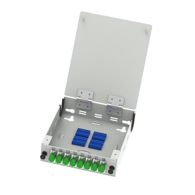 Aluminum 8 Cores FC APC Type Fiber Optic Distribution Box for Network FTTH/FTTX Terminals